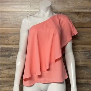 Banana Republic One Shoulder Tiered Blouse EUC